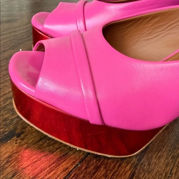 Malone Souliers Pink and Red Platform Heels - Picture 6 of 15